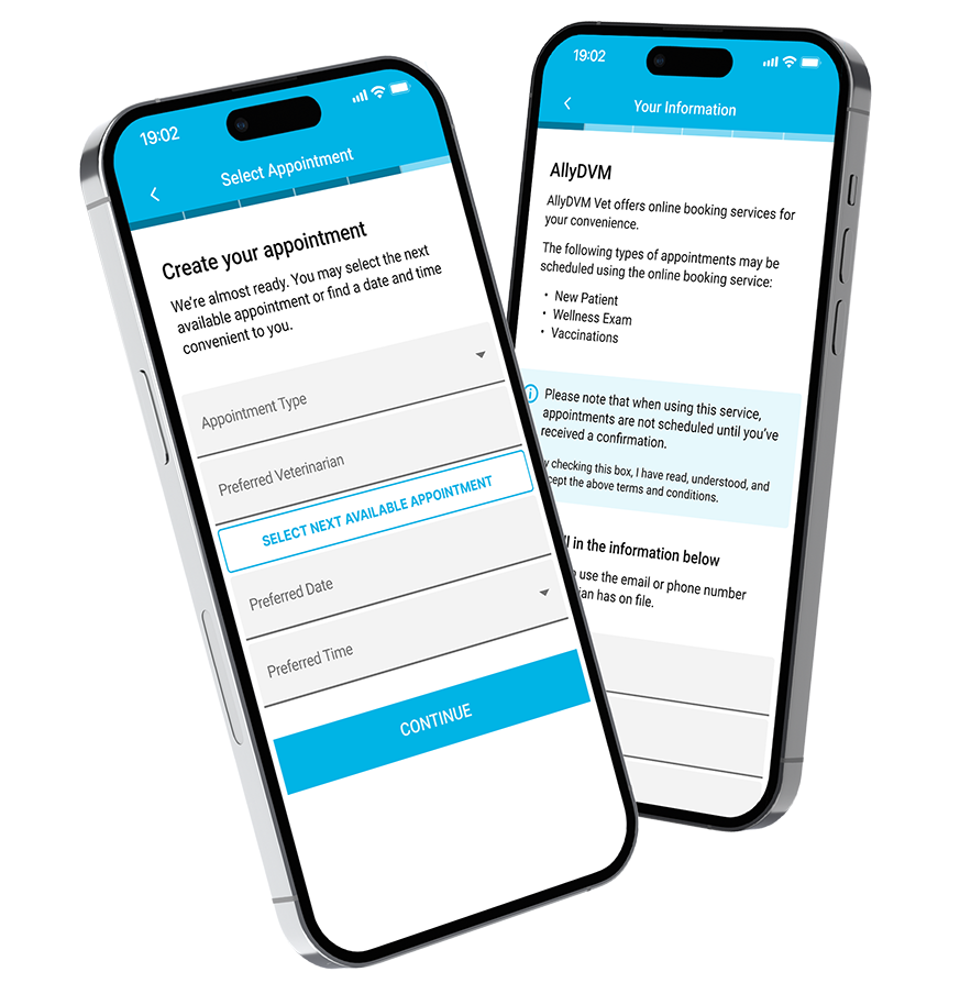 AllyDVM Online Booking on Iphone